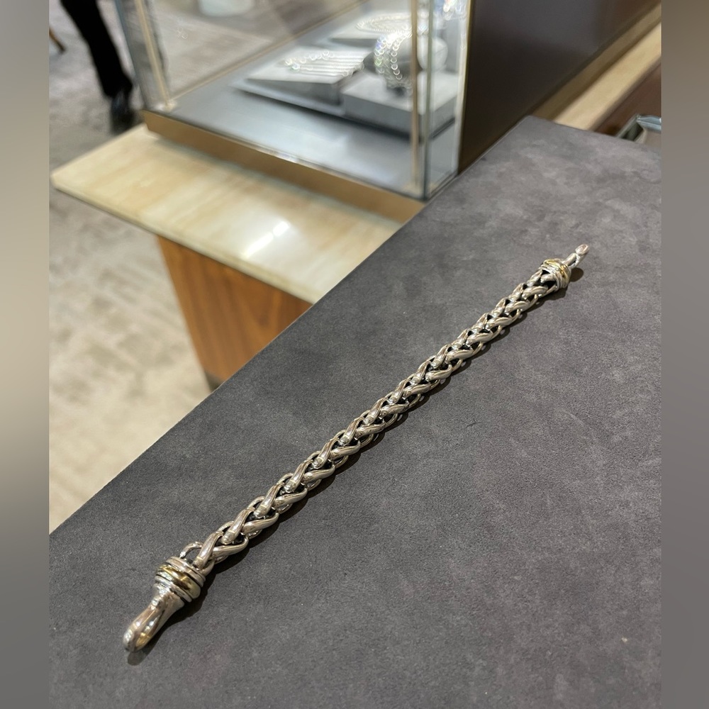 David Yurman chain bracelet in sterling silver and 18k gold